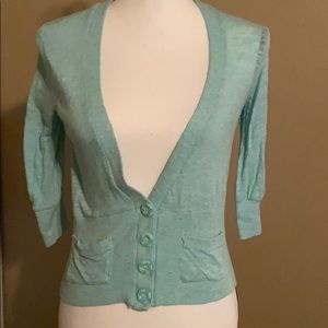Teal 3/4 Sleeve Cardigan